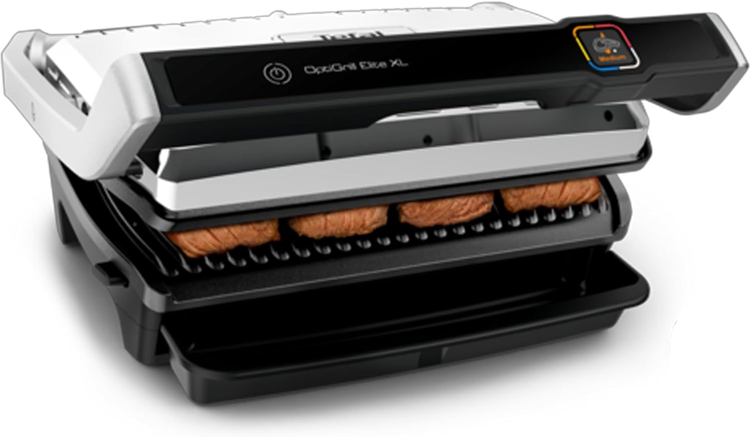 Optigrill Elite XL, Grill intelligent, 16 programmes, Mode manuel, Fonction marquage, XL 8 personnes, GC760D12 XL (6-8 portions) Gris