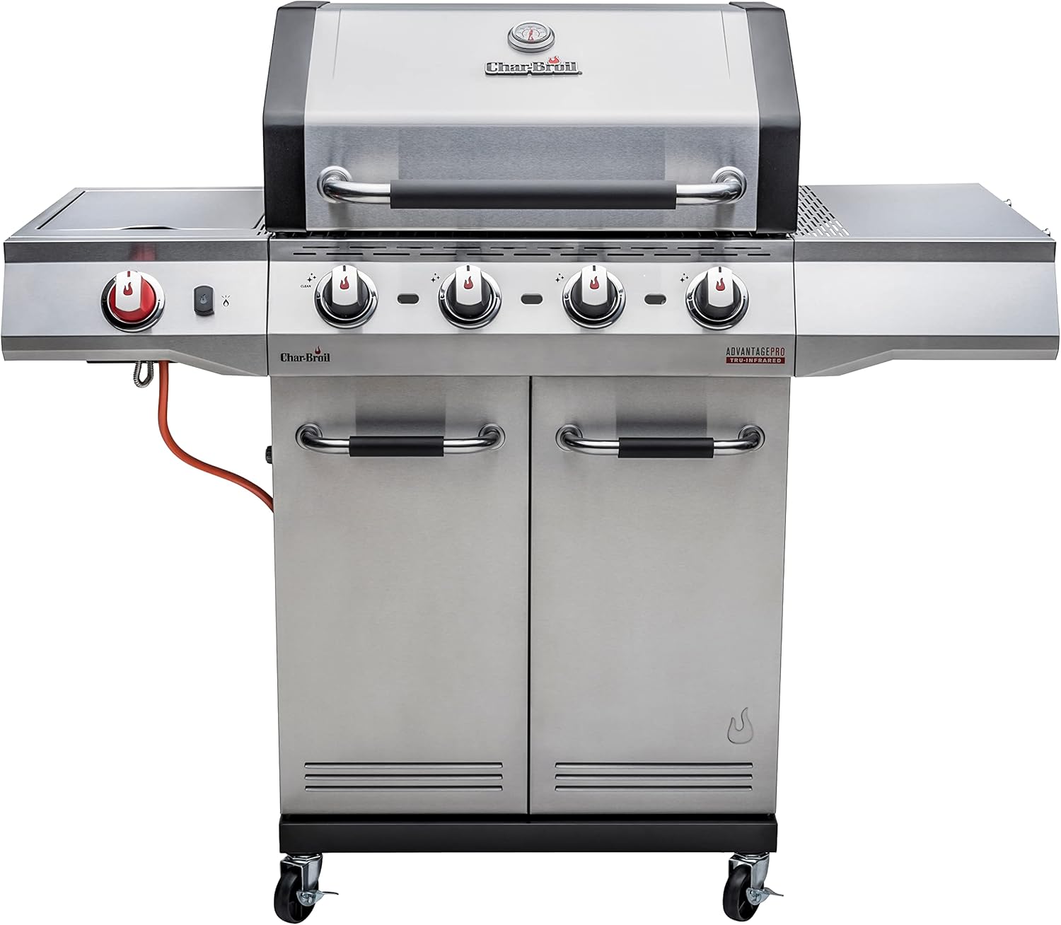 Char-Broil Advantage PRO S 4 - Barbecue à gaz à 4 Brûleurs, avec TRU-Infrared Technology et Brûleur Sear 900 °C Acier Inoxydable Advantage PRO S 4 - 30 mbar 4 Brûleurs