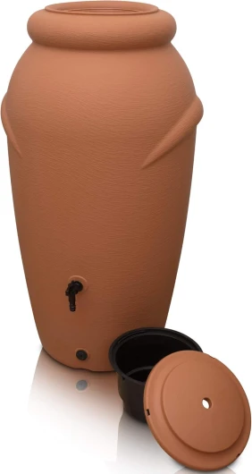 ® Recuperateur d Eau de Pluie 210L [Amphore] Récupérateur Eau de Pluie - Récupérateur d'eau résistant au Gel en Plastique - recuperateur Eau de Pluie - Reservoir Eau de Pluie (Terre Cuite) Terracotta