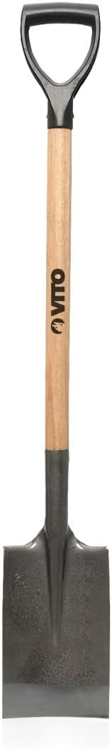 Bêche à rebord Acier Trempé Manche en Bois Poignée ergonomique VITO