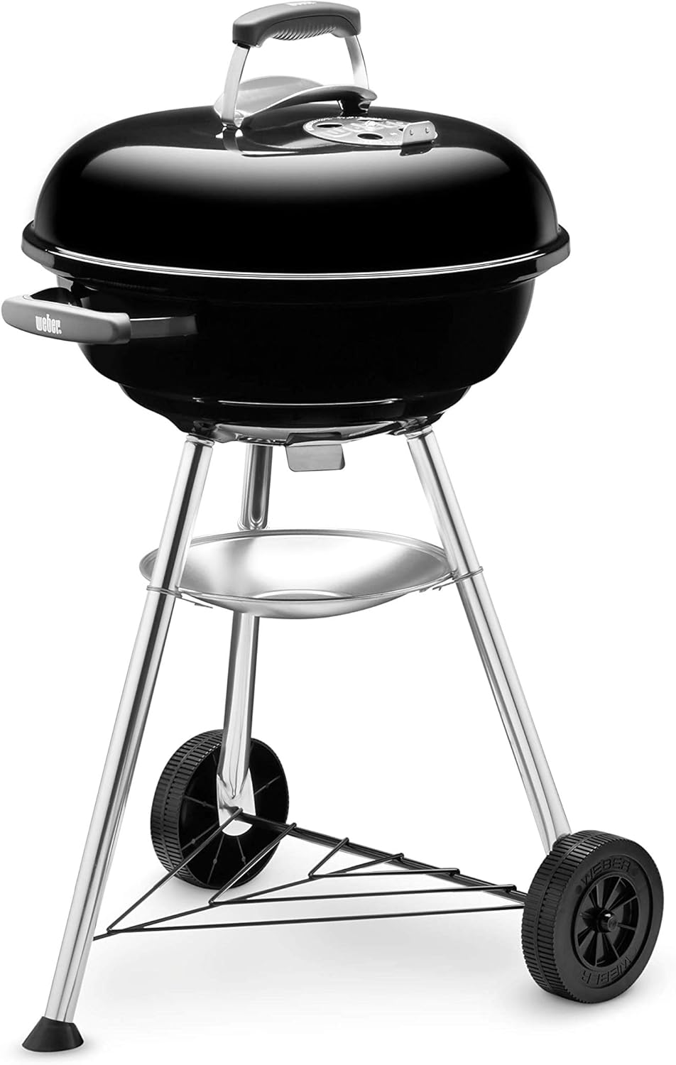 Compact Kettle barbecue au charbon de bois, surface de cuisson Ø 47cm, barbecue avec couvercle et cuve en acier emaillé, trépied et roues, grille chromée - Noir (1221004) Compact Kettle ⌀ 47cm