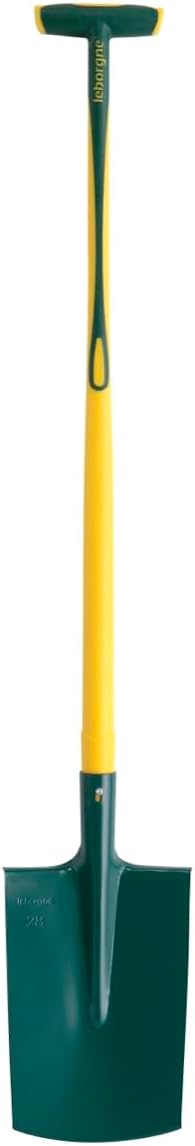 , Bêche à rebord manche novagrip pomme 100 cm, Tête Acier Trempé, Bord Arrondi, Repose-Pieds, Douille robuste, Conseillées pour les sols légers ou peu collants, sans cailloux Novagrip Manche béquille