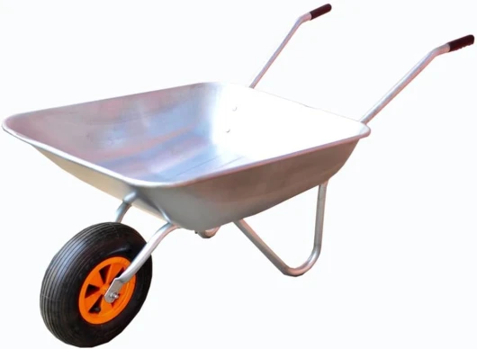 Brouette Fuxtec FX-WB5260 Charge Maximale 80 kg Volume 60 L Chariot De Transport En Acier Galvanisé, Brouette De jardin Pour Outils, Roue Pneumatique Incluse Charge 80 kg - Volume 60 L