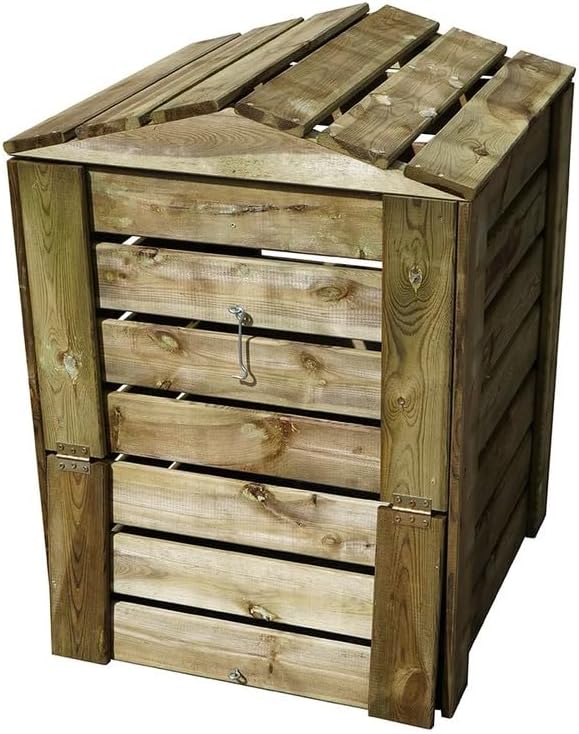 Jardipolys Composteur avec trappes - CABANE - 80 x 60 x 60 cm - 210L - Cerland