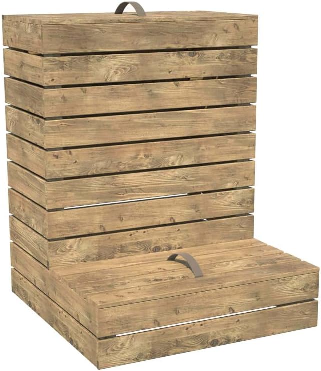 Composteur en Bois traité 79 x 81 x 100 cm AltoL - 320L - Cerland