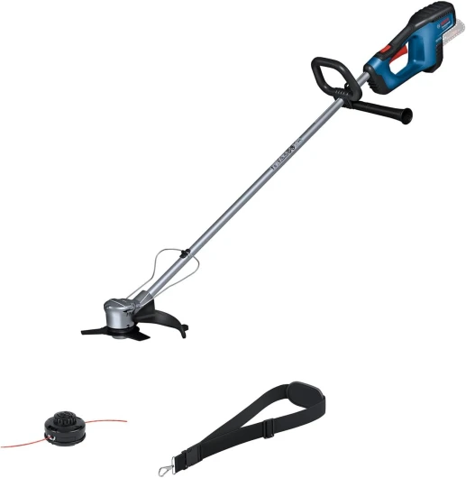 18V System débroussailleuse sans-fil GFR 18V-23 (moteur sans charbons, Ø de coupe 23 cm, 1 bobine de fil, 1 bandoulière, set de lames de débroussailleuse, étrier protège-plantes)