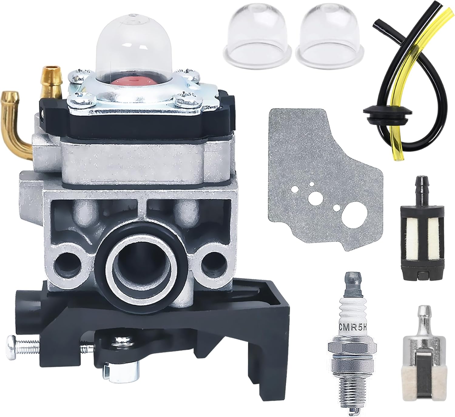 Carburateur pour Honda GX25 GX35 GX50 UMS425E UMK425E UMK435E HHB25 FG110, JRISBO Carburateur de Débroussailleuse & Souffleur & Moteur 4-Temp Kit Réparation avec Filtre Joint Bougie