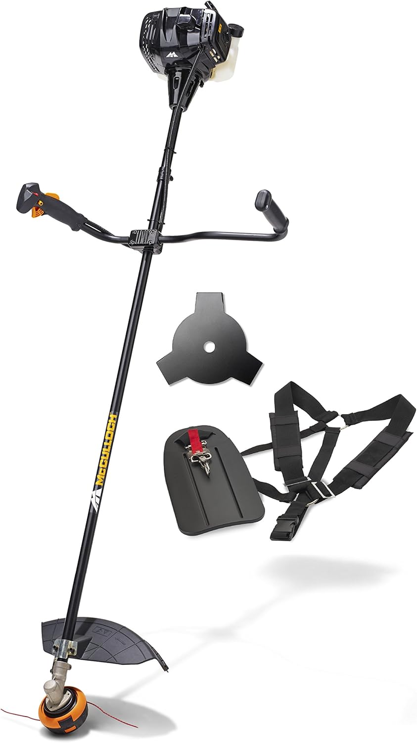 Débroussailleuse McCulloch B33 B : Débroussailleuse avec une largeur de travail (fil de coupe) de 52 cm, fonction Soft-Start, poignée réglable (N° d’art - 00096-70,574.01) Débroussailleuse 900W - B33 B