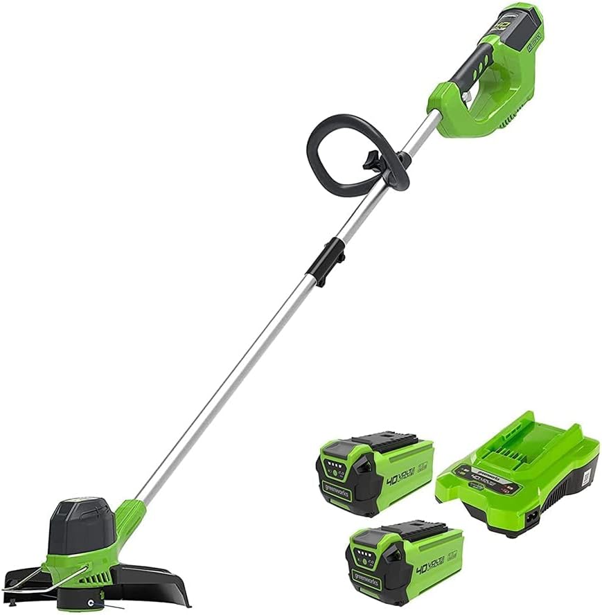 40V Coupe Bordure Sans Fil pour Jardins Moyens, Hauteur Réglable, Largeur de 30 cm, Fil Nylon 1,65 mm à Alimentation Automatique, 2 Batteries 40V 2Ah et Chargeur, Garantie 3 Ans G40LTK2X 40V 30cm Avec Batterie 2x2Ah