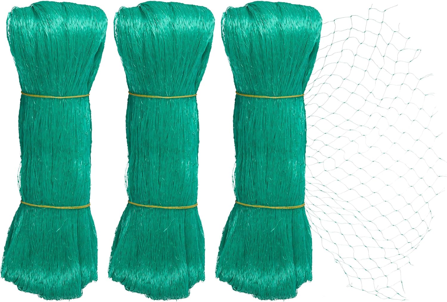 Filet Anti-Oiseaux, Lot de 3, Protection Jardin, Arbres, 10 x 4 m, Mailles Fines, 20x20 mm, Vert