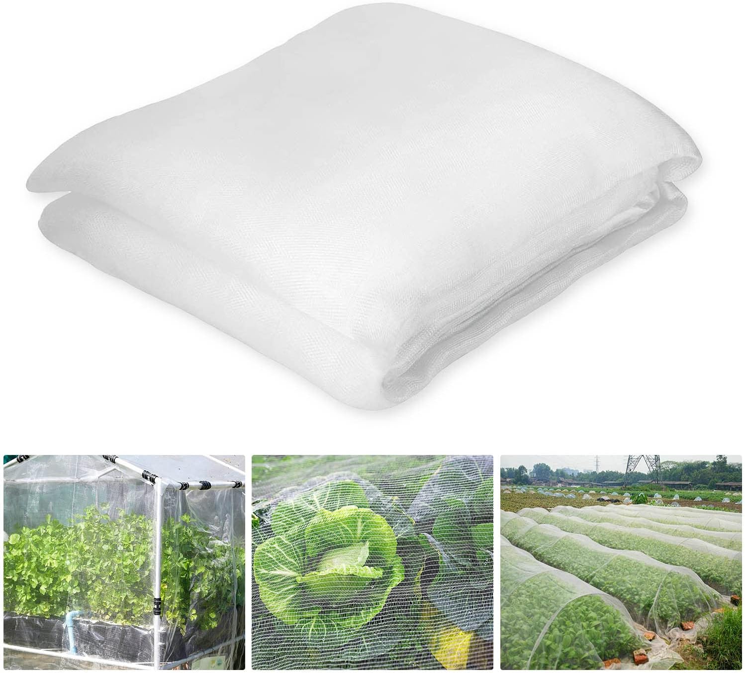 Blanc Filet Anti Insecte Potager 3 x 6 M, Filet Protection Potager, Filet Jardin Convient pour Protection Plantes Fleurs Légumes Fruits