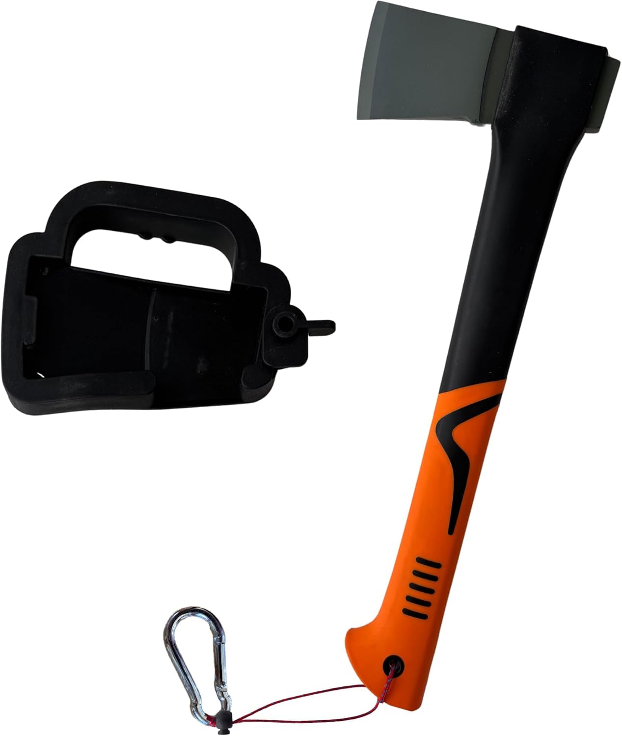 Axeplorer Hache Incassable 38cm, Manche Ergonomique Antidérapant, Lame Acier Carbone, Etui de Transport Sécurité, Mousqueton, Corde - Hachette Bushcraft, Machette Camping, Axe Vanlife Robuste, Durable