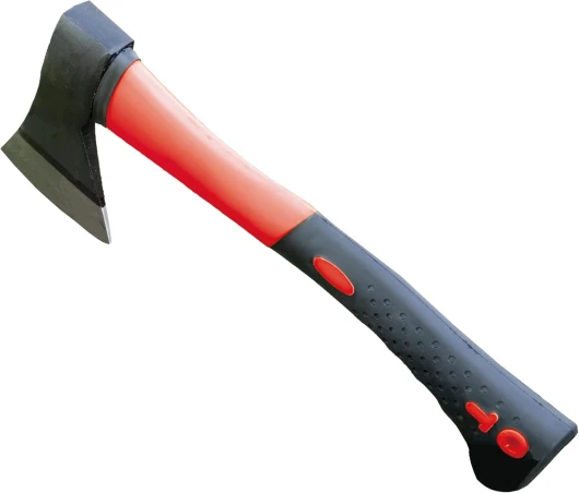 Petite Hache Portable - Hache à Bois avec Manche en Nylon et Caoutchouc et Lame en Acier - Outils de Jardin Légers et Faciles à Manipuler en Rouge et Noir - Poids : 500 g.