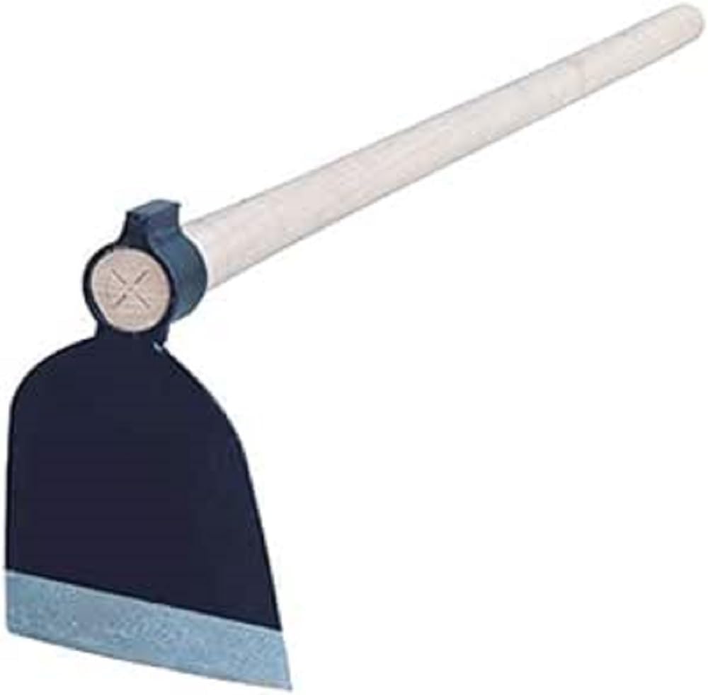 Houe avec manche - Acier trempé et forgé - Tête avec bord affûté - Manche en bois de 130 cm - Poids 800 g - Idéal pour l'agriculture et le jardinage - Bikain 800 grs