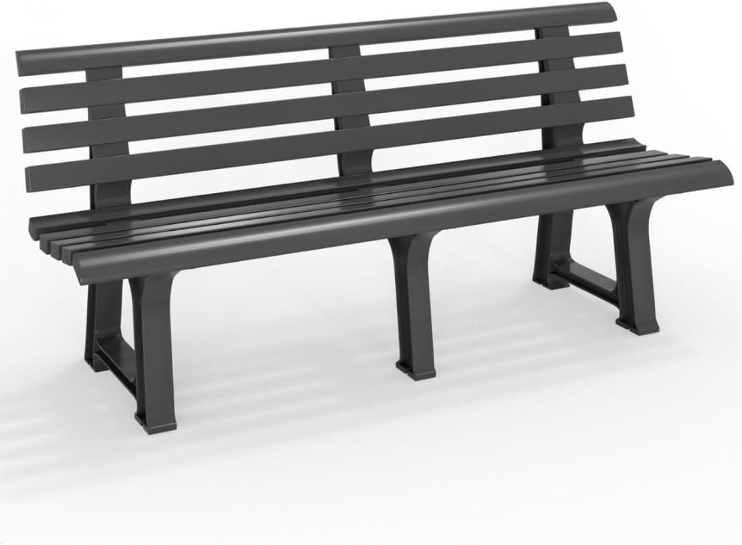 Jurhan Banc de jardin Orchidée - 145 x 49 x 74 cm - Anthracite