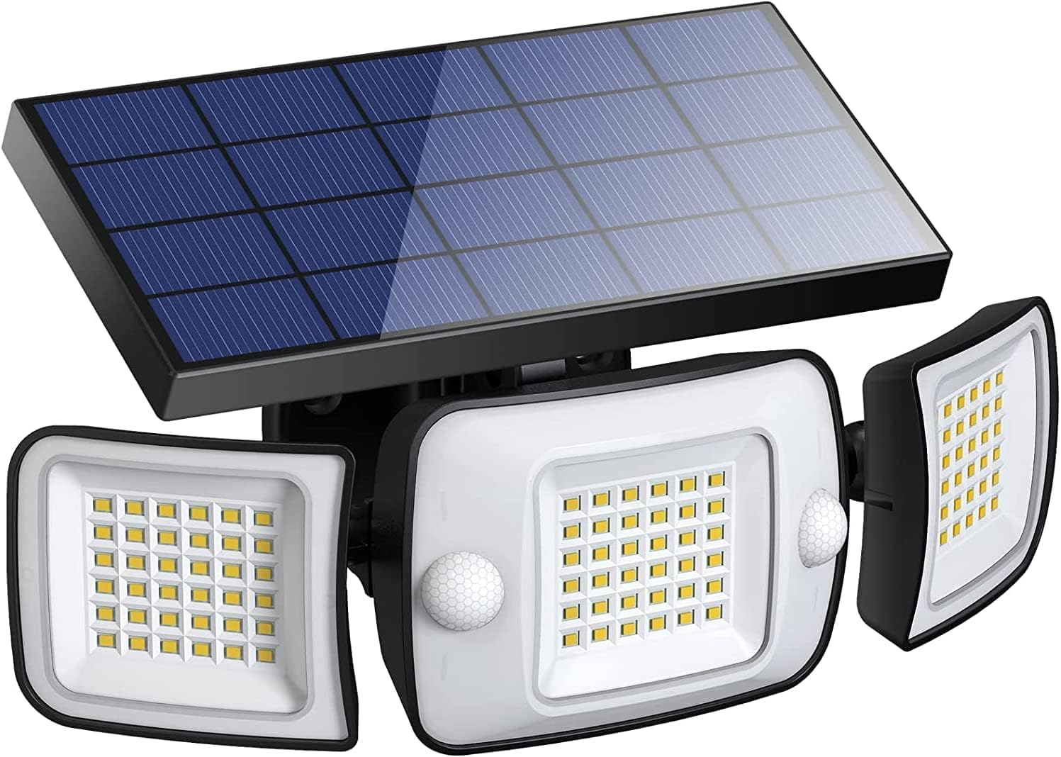 Lampe Solaire Exterieur 6000mAh Lumière Solaire Extérieure avec Détecteur de Mouvement 1200LM IP65 Eclairage Exerieur Solaire Projecteur LED de Sécurité Eclairage Mural d'extérieur 1 Pack
