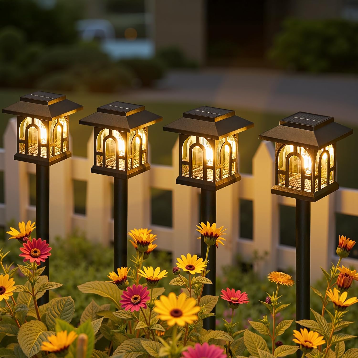 NEEMO 8 Pièces Lampe Solaire Exterieur Jardin, Vintage Lumiere Solaire Exterieur avec Lumière Blanche Chaude, IP65 Étanche Lampe Solaire Exterieur pour Pelouse, Terrasse, Cour, Cadeaux