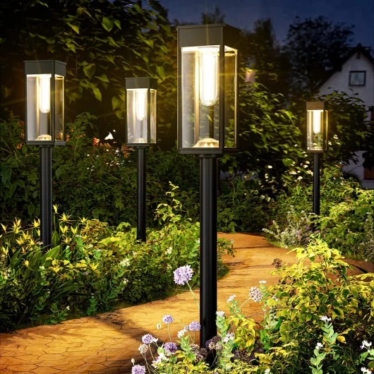 BITPOTT Lampes Solaires Extérieur Jardin Lot de 6 IP65 Etanchéité Solaire de Jardin Décoration Lampes de Chemin Solaires pour Balcon,Terrasse,Chemin,Pelouse,Extérieur (Blanc Chaud) Blanc Chaud 6