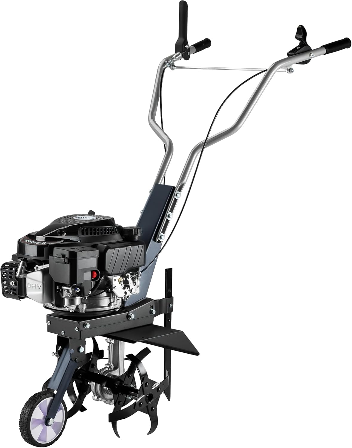 Motobineuse 36 cm 2,5 KW 4 Fraises Lames Réservoir 0,8L Profondeur 25 cm Motoculteur Essence Moteur OHV Aérateur Scarificateur Travail Sol Ergonomique Outil Jardinage 36 cm Largeur de travail - 4 lames