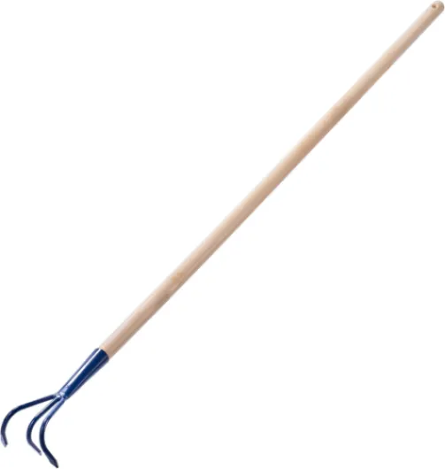 Cultivateur Manuel en métal, cultivateur avec Long Manche en Bois, cultivateur Robuste, Griffe de Jardin, houe de Jardin pour ameublir Le Sol (3 Dents)