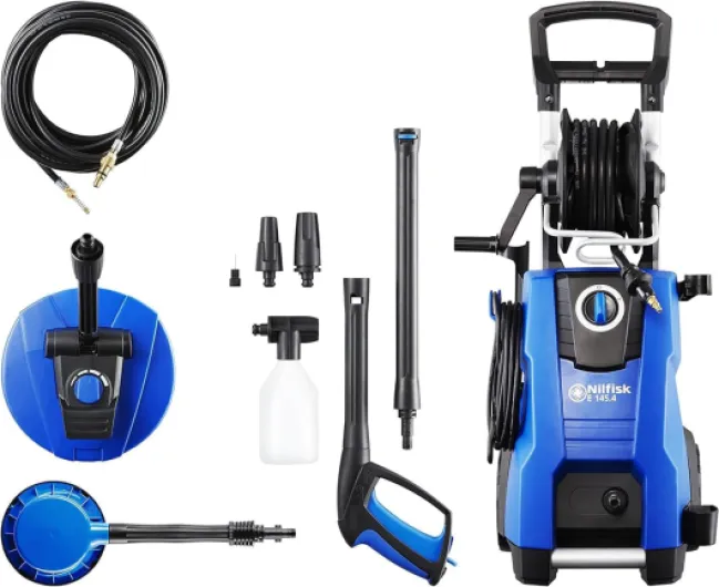 Nettoyeur Haute Pression E 145 Bars + Nettoyeur de Sols et Murs + Brosse + Déboucheur de canalisation (2100 W) 128471191 E145.4 + Mid Patio + Brosse + Nettoyeur de drains