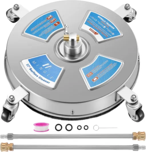 Nettoyeur de Surface pour Nettoyeur Haute Pression de 43,2 cm, Accessoires pour Nettoyeur Haute Pression avec 2 Baguettes et Buses, Connexion Rapide de 6,35 mm, 4000 PSI 43 cm