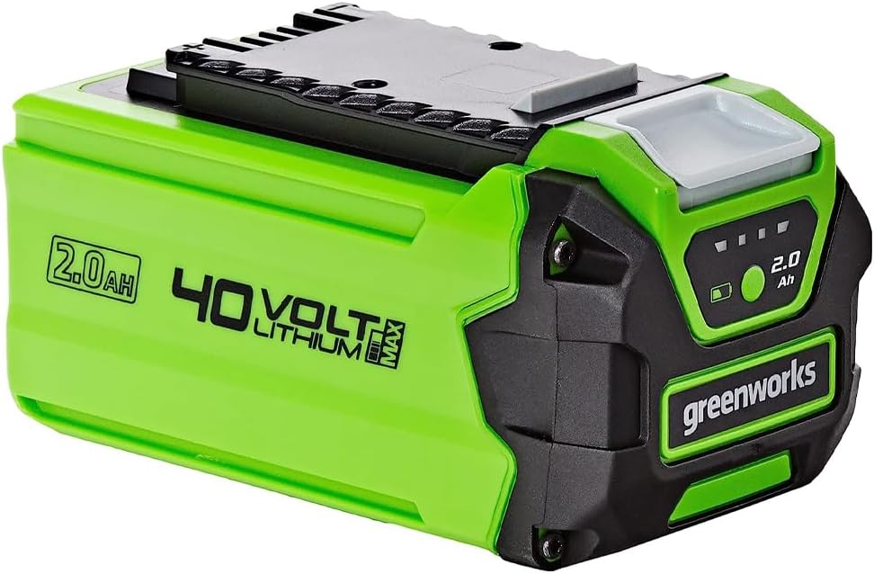 Batterie 40V - Puissante Batterie Lithium-Ion 2Ah Pour Outils de Jardin et Électriques 40V Greenworks, Charge Rapide, Contrôle de la Charge par LED à 3 Niveaux, Garantie 2 Ans - G40B2 Batterie 40V 2 Ah