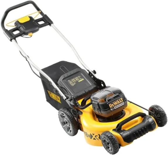 Tondeuse XR Brushless 18V 5Ah Li-Ion - DCMW564P2-QW - Tondeuse à Gazon sans Fil avec 2 Batteries, Chargeur et Sac de Ramassage de 55l - Largeur de Coupe 48cm - Tonte jusqu’à 800m2 - 36V Jaune Avec batterie Unique
