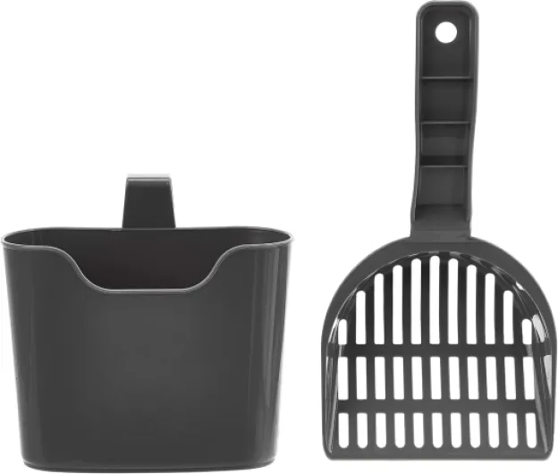 Pelle à litière chat avec support de fixation, Sans parfum, 1 Unité (Lot de 1) Pelle à litière avec support de fixation