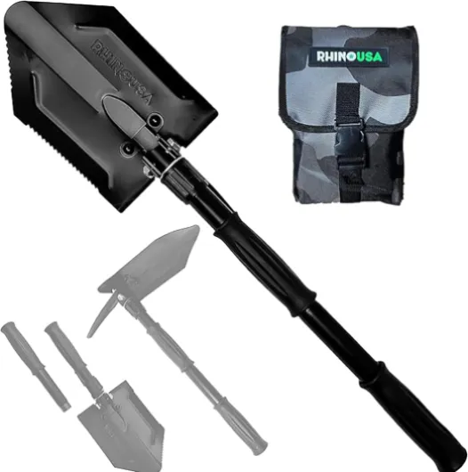 Pelle Pliante avec Pointe Outil pour Creuser en Acier Carbone de Style Militaire pour Le Tout Terrain Pelle Jardinage Accessoire Camping Accessoire Détecteur Métaux