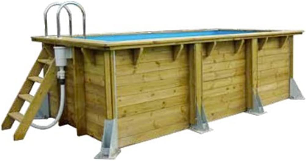Ubbink Piscine Bois Linéa UrbanPool 4,50 x 2,50 x 1,40 m Liner Bleu Liner Beige Beige