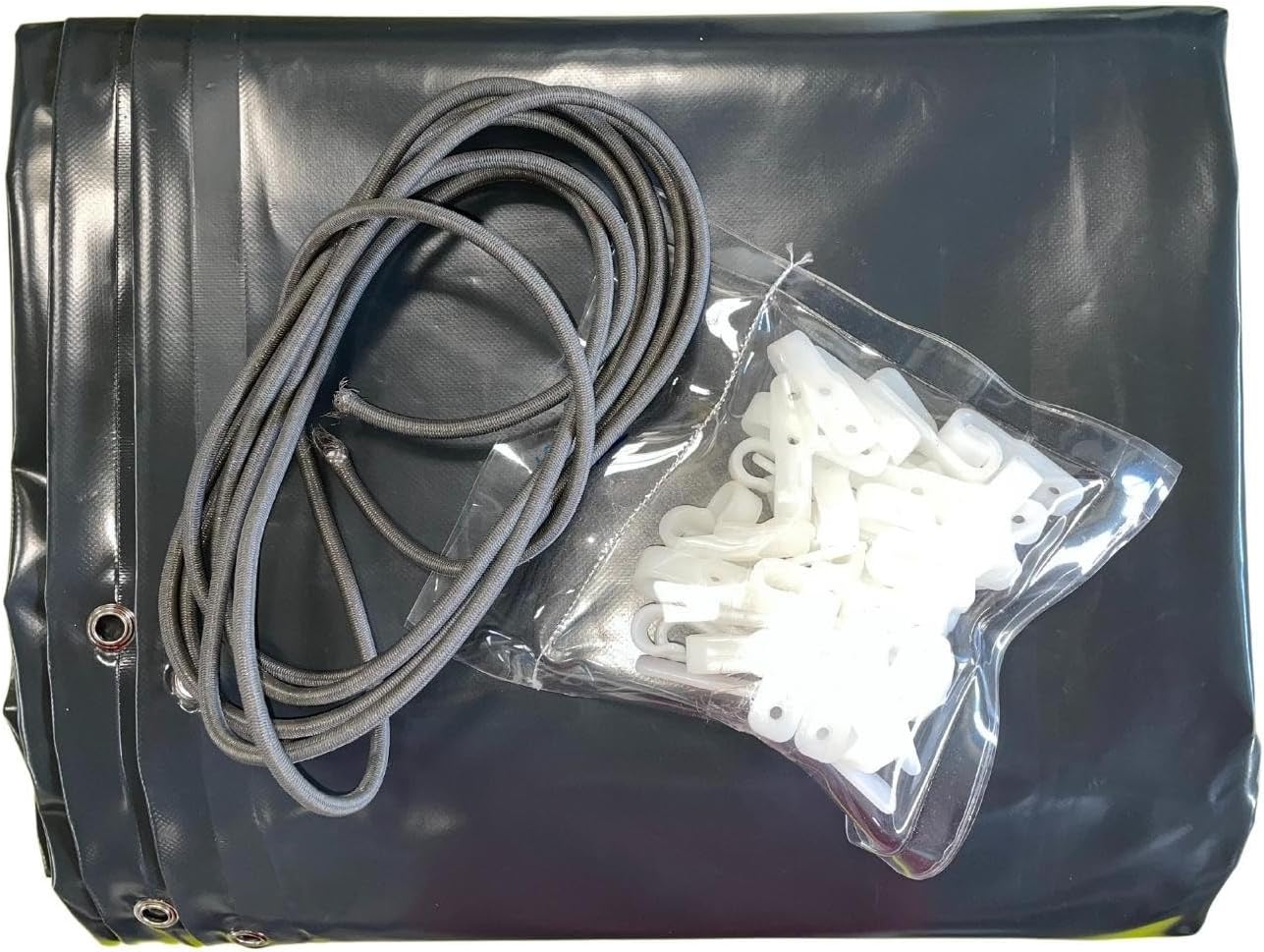 Bâche hivernage Piscine Hors Sol Ubbink Azura 350 x 200 cm - Toile PVC 640 g/m² Gris foncé - Couverture Hiver Anthracite