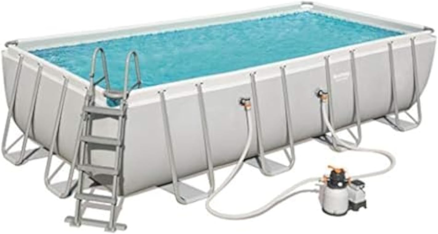 56466 Piscine hors sol Power Steel™ 549 x 274 x 122 cm, filtre à sable, échelle, bâche 549 x 274 x 122 cm Pompe de filtration à sable