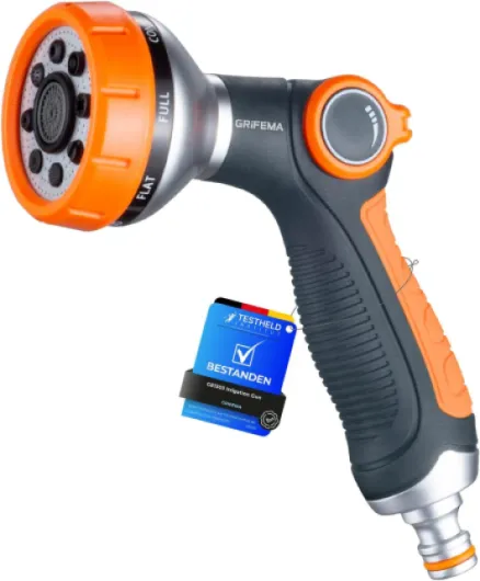 GE1303 Pistolet arrosage du jardin 8 modèles réglables, pulvérisateur multifonctionnel avec débit d'eau contrôlable, lavage de voiture, nettoyage de cour, Exclusivité Amazon Unique Pistolet