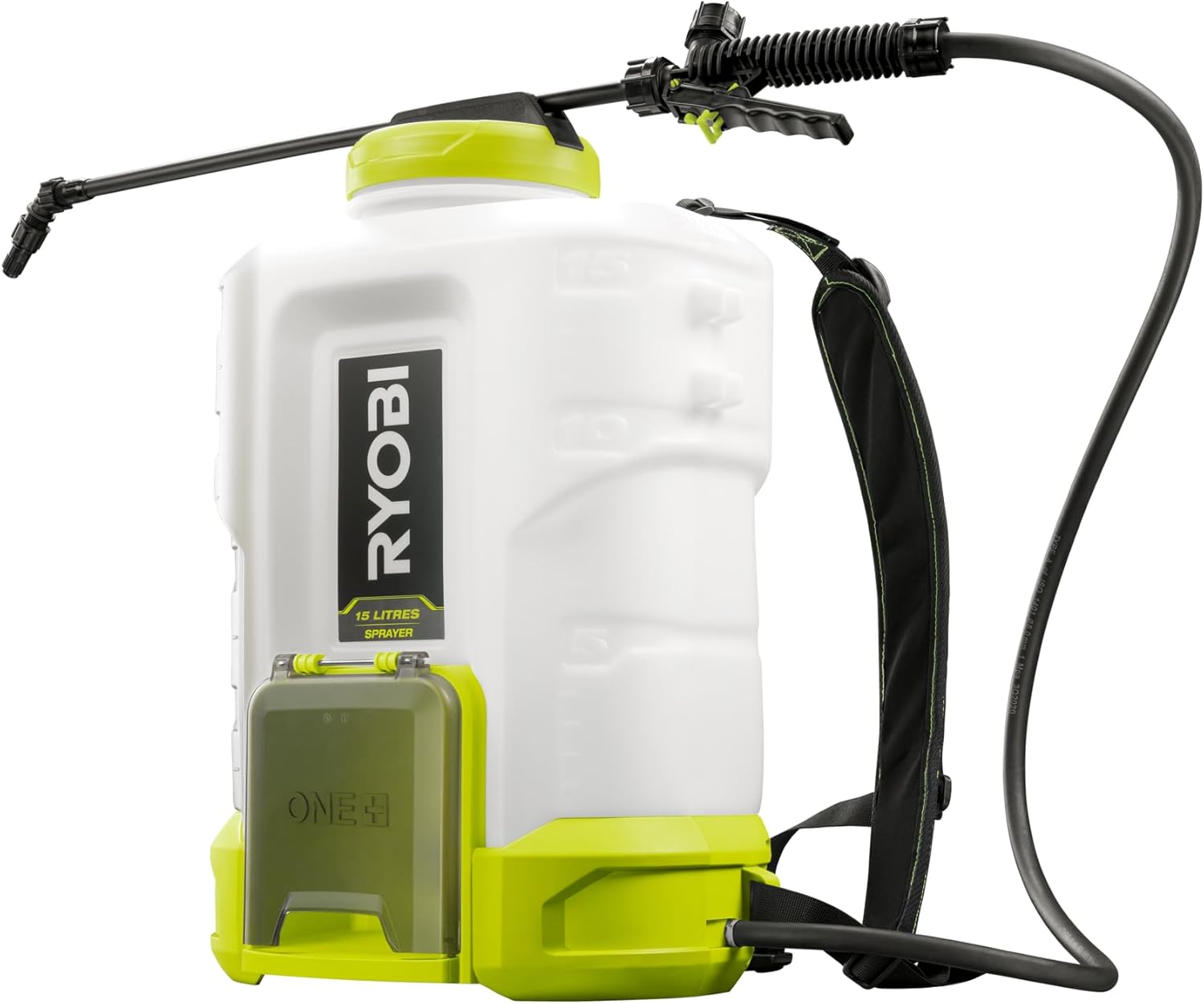 Pulvérisateur à Dos Sans Fil 18V ONE+ RY18BPSB-0 – Cuve 15L, Lance Métal, Débit Réglable, Idéal Entretien des plantes, Désherbage (grandes surfaces), Traitement de façades – Batterie Non Incluse