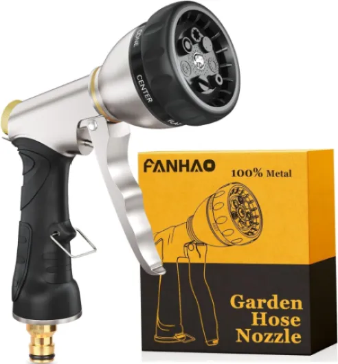 Pistolet d'arrosage Premium, Robuste 100% en métal lourd pistolet arrosage, 7 formes de pulvérisation,pour le Lavage des Voitures, les Jardin, les Animaux domestiques 7 Modes