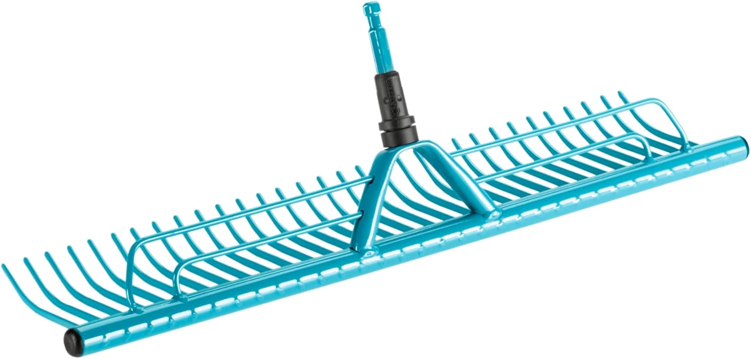 Râteau à Gazon Combisystem de Gardena : râteau, Largeur de Travail de 60 cm, pour ramasser Le Gazon coupé, adapté à Tous Les Manches Combisystem, avec bac de ramassage Pratique (3381-20) Râteau à gazon (60 cm)