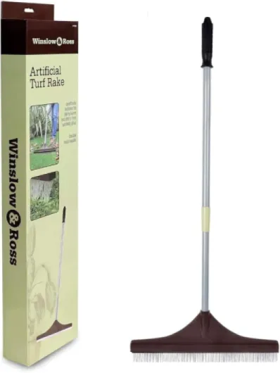 Winslow&Ross Râteau à Gazon Artificiel, Balai de Jardin en Plastique avec Manche télescopique en Acier