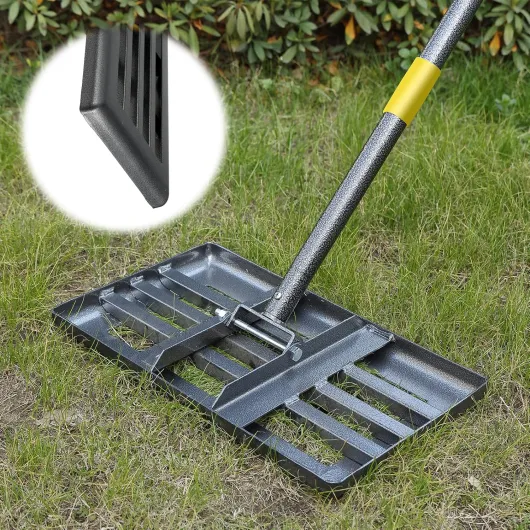DAKEPOLE Râteau de nivellement de pelouse en métal - 157 cm - pour Le Golf, Le Jardin, la Surface - en Acier Inoxydable - 43 x 25 cm (157cm)