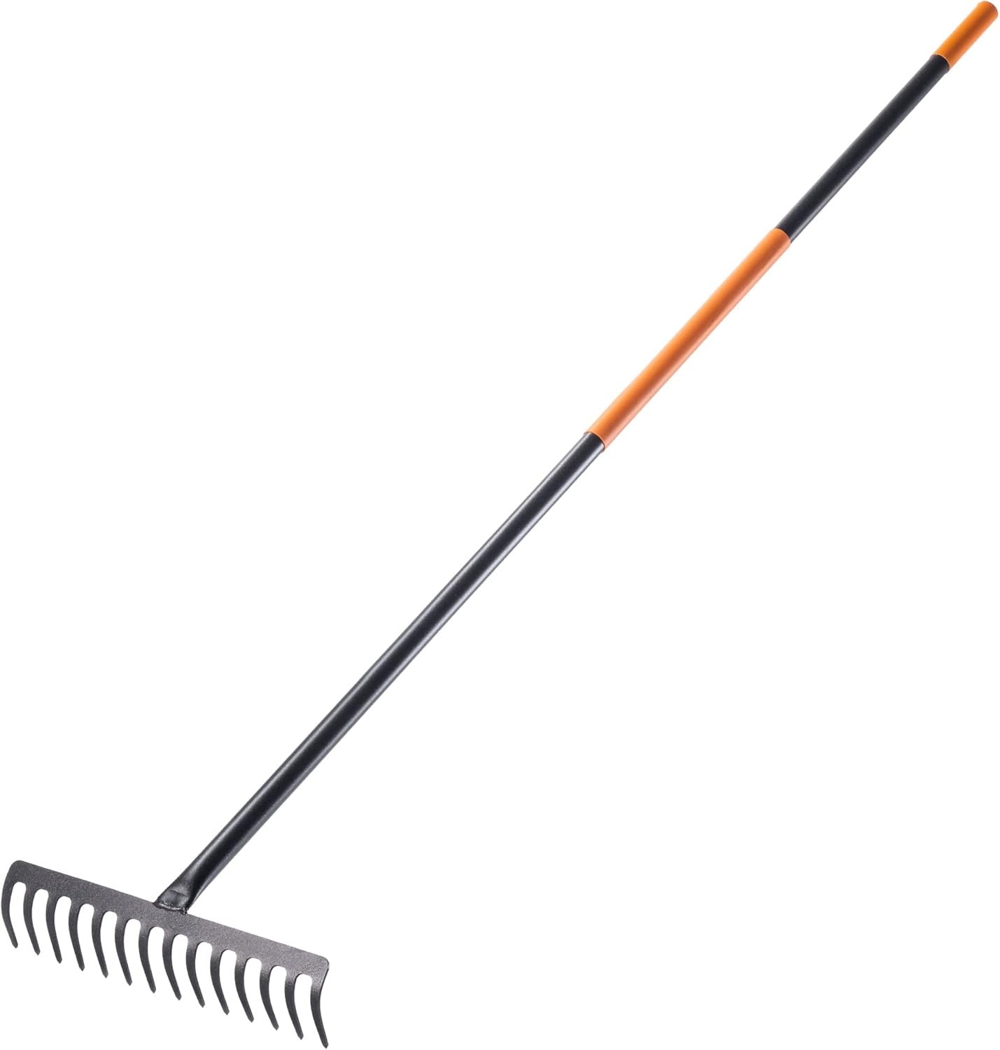 Râteau, râteau de Jardin en métal, râteau Large avec Manche métallique de 154,5 cm, Outil de Jardin pour désherber, fertiliser, râteau de Jardin pour Le Gazon et Les Feuilles