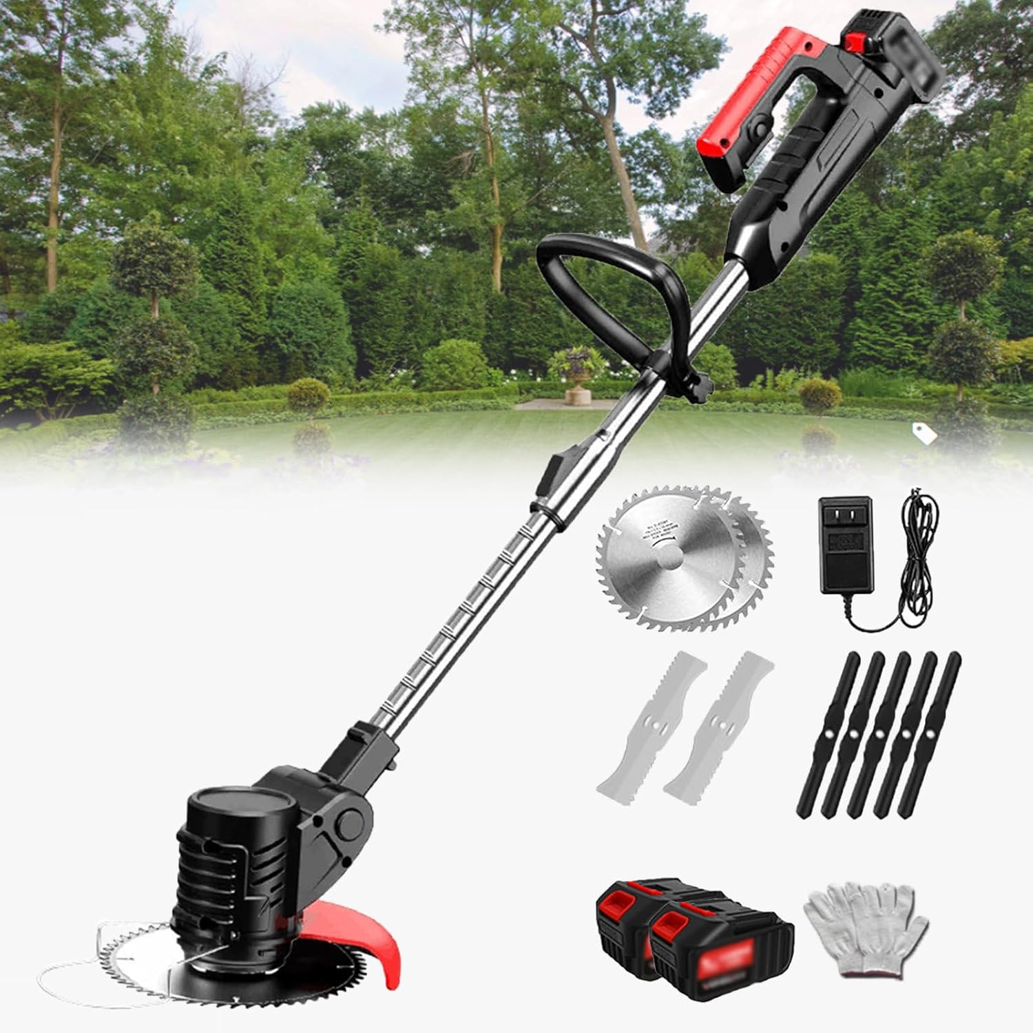 Robot Tondeuse à Gazon rotative électrique, désherbeur électrique sans Fil, Rechargeable, pour Maison agricole, Batterie au Lithium 24V, 24V/4,0 ah