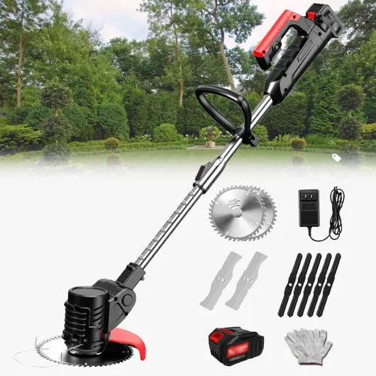 Robot Tondeuse à Gazon rotative électrique, désherbeur électrique sans Fil, Rechargeable, pour Maison agricole, Batterie au Lithium 24V, 24V/4,0 ah