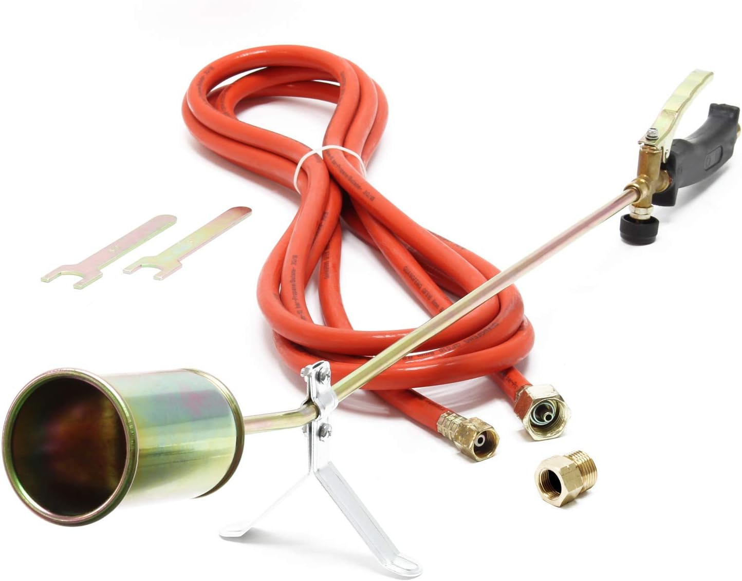 Désherbeur thermique à gaz – 85 kW – longueur 85 cm – avec tuyau 5 m – Chalumeau à brûleur de désherbage pour destruction des mauvaises herbes – Outil de jardinage