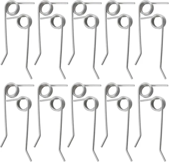 EMagTech Lot de 10 paires de ressorts solides en acier inoxydable pour scarificateur électrique compatible avec Wolf-Garten VS 302 E VA 303 E, 10 ressorts droits, 10 ressorts gauche