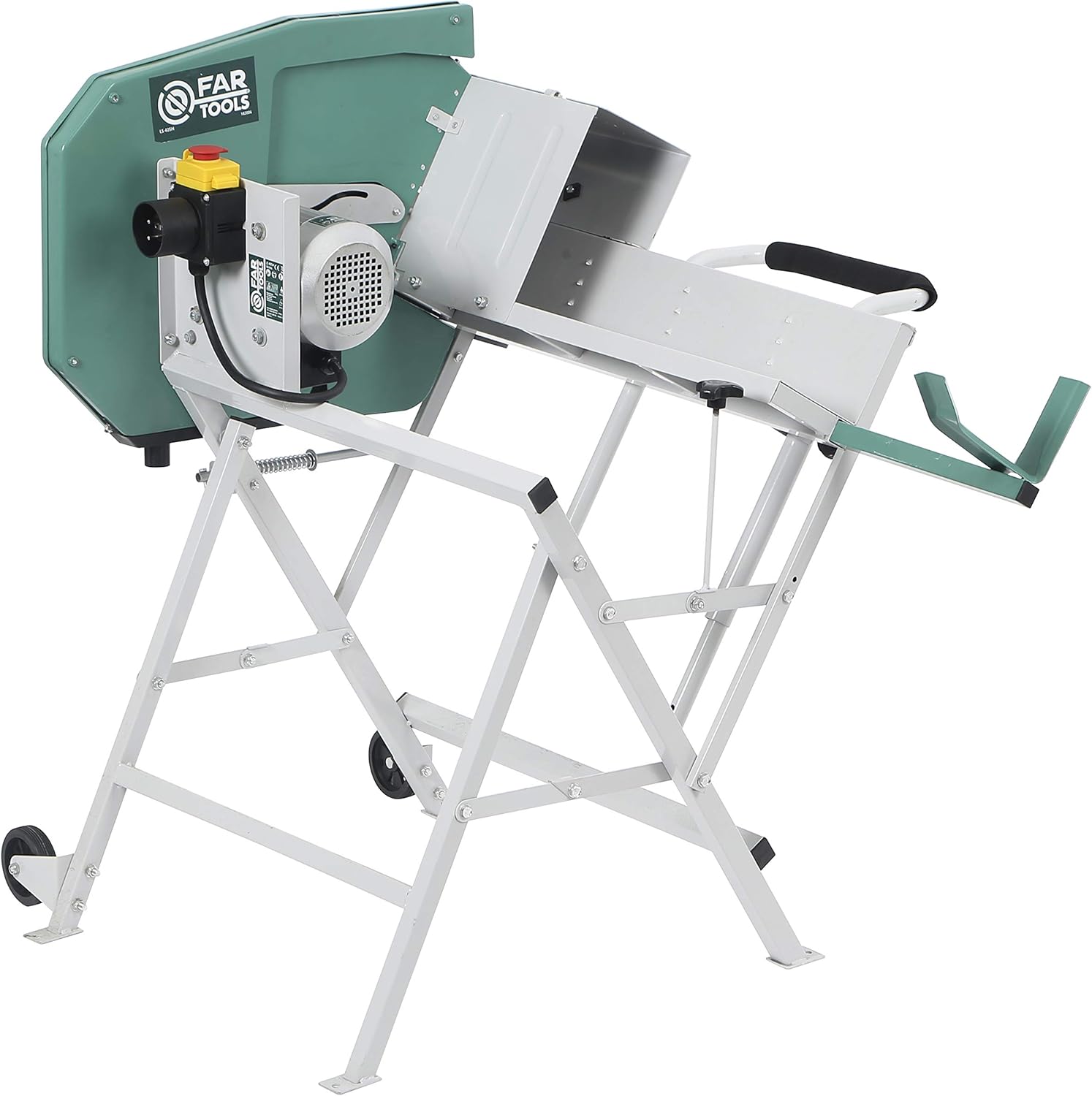 Scie à bûches 2200W Ø=405mm (40 dents), alésage 30mm, monophasée 230V, vitesse 2800tr/min, capacité de coupe de buche Ø=150m maxi