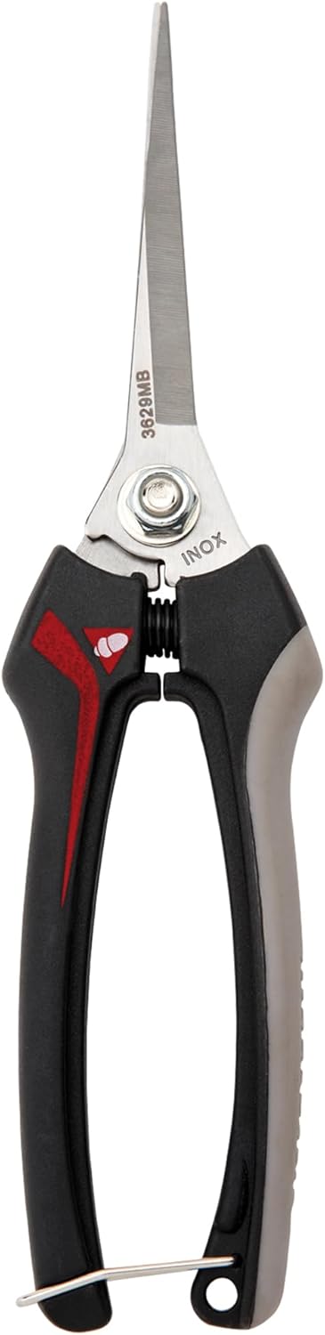 3629 INOXGR25MB - Sécateurs de Récolte de Fruits, Outil d'Agriculture et de Jardinage, avec Manche Bi-matière et Longues Lames en Acier Inoxydable Non applicable Ciseaux