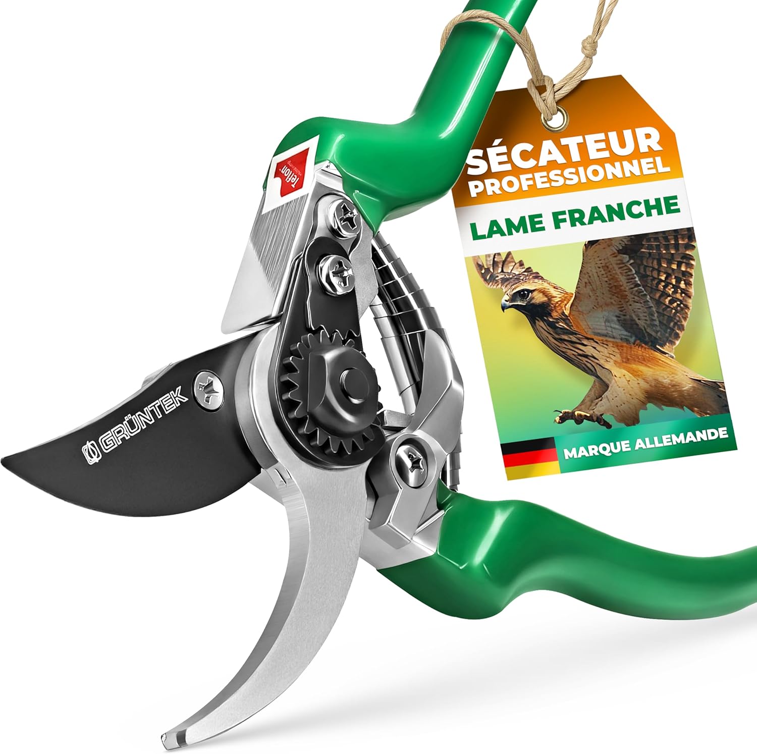 Sécateur de Jardin Professionnel Ciseaux à Fleurs Cisaille à Lame Franche Acier Japonais et Teflon.