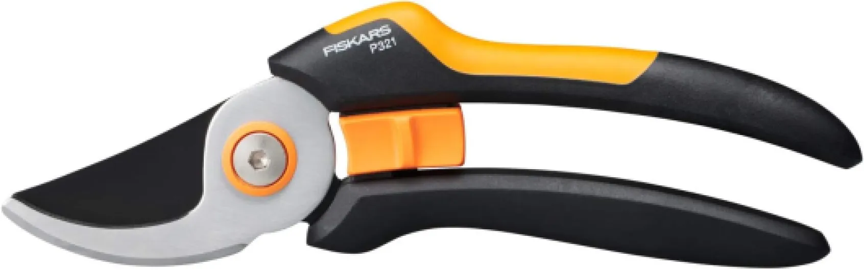 Sécateur à Lame Franche M, Solid, P321, Pour Branches et Rameaux Frais, Revêtement Antiadhésif, Lame en Acier Inoxydable, Longueur : 20,1 cm, Noir/Orange, 1057162 Lame franche P321