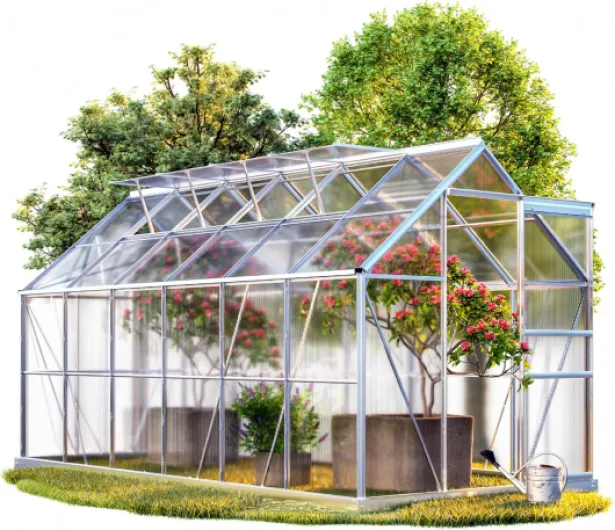 Serre de Jardin en Aluminium 7,22m² Fondation Incluse 380x190cm 4 fenêtres Serre semis légumes Plantes Fleurs 11,73m³