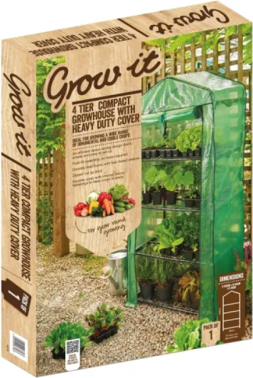 Gardman 08679 Garden Serre compacte à 4 étages avec bâche renforcée